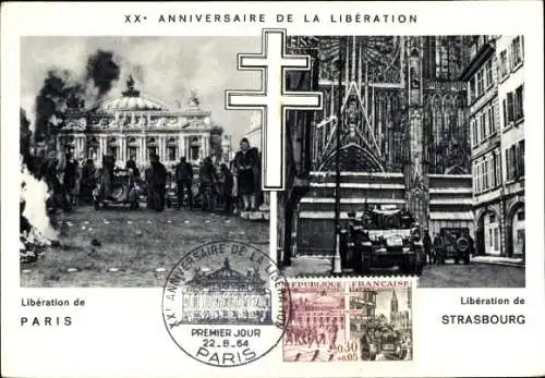 Maximum Ak 20. Jahrestag der Befreiung Straßburgs 1964