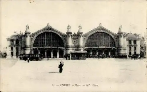 Ak Tours Indre et Loire, Bahnhof