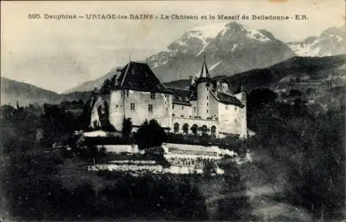 Ak Uriage les Bains Isère, Chateau, Massif de Belledonne
