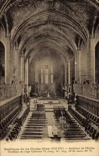 Ak La Chaise Dieu Haute Loire, Basilique, Interieur, Tombeau du Pape Clement VI