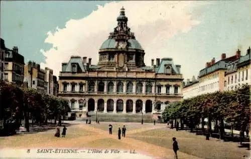 Ak Saint Étienne Loire, Rathaus