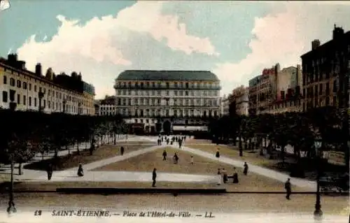 Ak Saint Étienne Loire, Place de l'Hotel de Ville