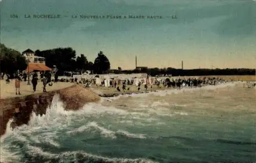 Ak La Rochelle Charente Maritime, La nouvelle plage a maree haute