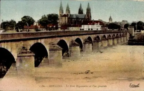 Ak Moulins Allier, Le Pont Regemortes