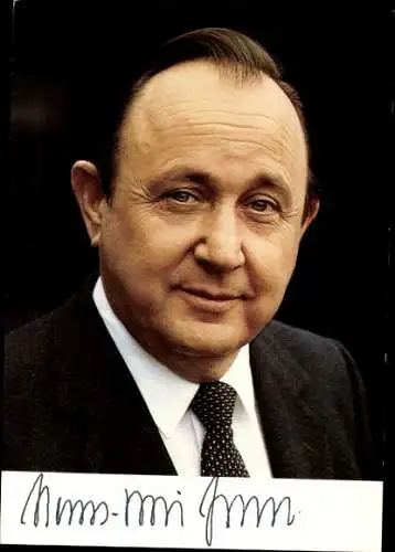 Ak Politiker Hans-Dietrich Genscher, Porträt, Autogramm