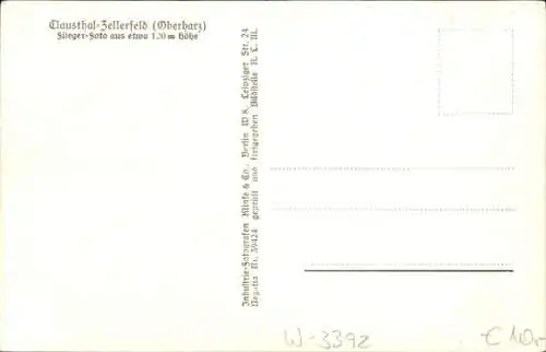Ak Clausthal Zellerfeld im Oberharz, Gesamtansicht, Fliegeraufnahme