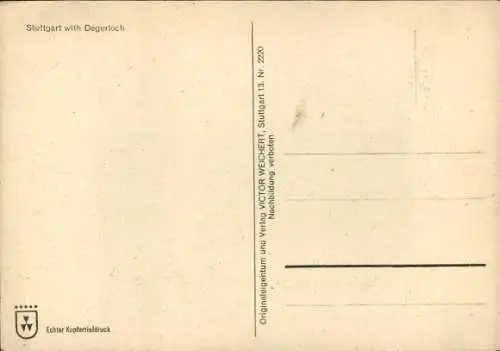 Ak Stuttgart in Württemberg, Totalansicht, Degerloch