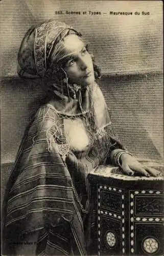 Ak Araberin in Tracht, Portrait, Maghreb