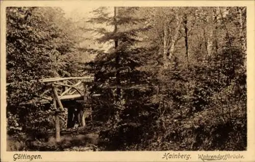 Ak Göttingen in Niedersachsen, Hainberg, Wahrendorffbrücke