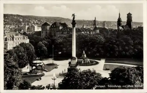 Ak Stuttgart in Württemberg, Schlossplatz mit altem Schloss