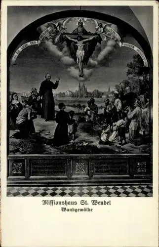 Ak St. Wendel im Saarland, Missionshaus, Wandgemälde