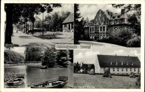 Ak Dabringhausen Stumpf Wermelskirchen, Gondelteich, Kirche, Schule, Böttinger Heim