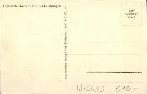 Ak Leichlingen im Rheinland, Heilstätte Roderbirken, Frauenabteilung von Westen