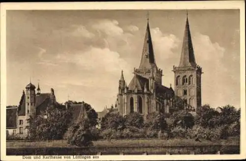 Ak Xanten am Niederrhein, St. Victor-Dom, Karthause, Blick von Lüttingen