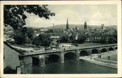 Ak Saarbrücken im Saarland, Blick vom Schlossberg aus, Brücke