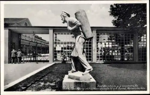 Ak Bad Dürkheim an der Weinstraße, Eingang zum Kurhaus, Winzerstandbild, Adolf Bernd