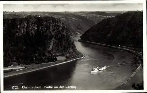 Ak Sankt Goarshausen am Rhein, Panorama, Loreley