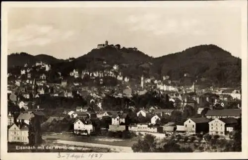 Ak Lutherstadt Eisenach in Thüringen, Panorama, Wartburg