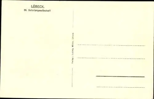 Ak Lübeck in Schleswig Holstein, Schiffergesellschaft, Innenansicht, Modelschiffe