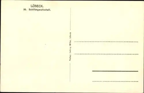 Ak Lübeck in Schleswig Holstein, Schiffergesellschaft, Innenansicht, Modelschiffe