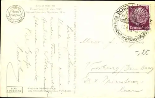 Ak Steinthaleben Kyffhäuserland in Thüringen, Kyffhäuser, Denkmal, Fliegeraufnahme