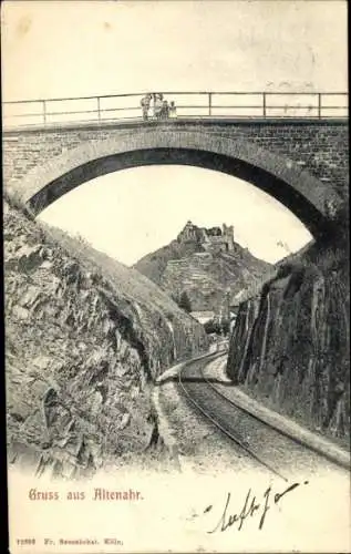 Ak Altenahr im Ahrtal, Brücke, Ruine