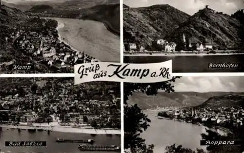 Ak Kamp Bornhofen am Rhein, Bad Salzig, Boppard, Gesamtansichten