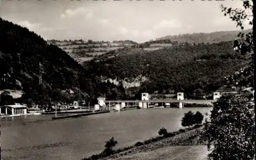 Ak Rockenau Eberbach am Neckar, Staustufe, Panorama