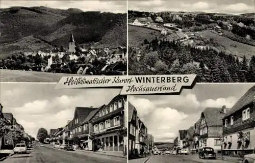 Ak Winterberg im Sauerland, Panorama, Teilansicht, Straßenpartie