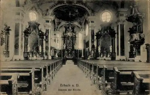 Ak Erbach an der Donau Württemberg, Kirche, Innenansicht