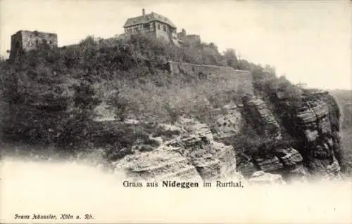 Ak Nideggen in der Eifel, Gebäude, Felsen