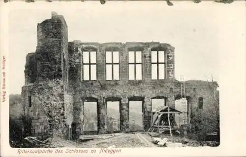 Ak Nideggen in der Eifel, Ruine Rittersaal des Schlosses