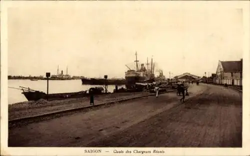 Ak Saigon Cochinchina Vietnam, Quais des Chargeurs Reunis