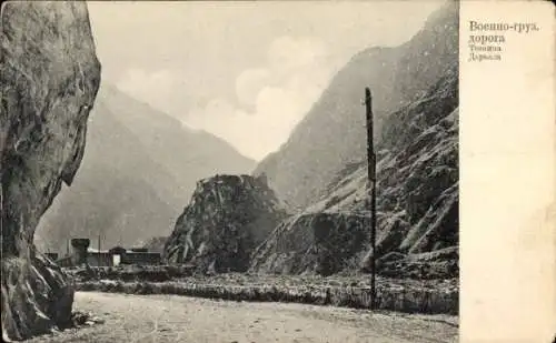 Ak Russland, Darialschlucht?, Straße