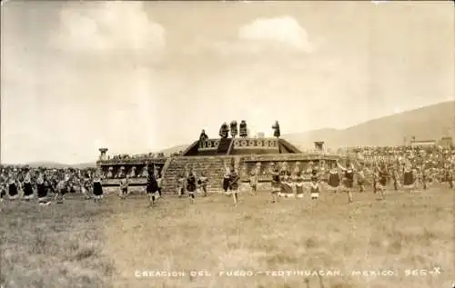 Ak Mexiko, Entstehung des Feuers, Teotihuagan