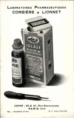 Ak Paris XVII., Corbiere & Lionnet Pharmaceutical Laboratories, Rue Desrenaudes