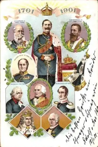 Litho Kaiser Wilhelm II., Könige von Preußen, 1701 bis 1901