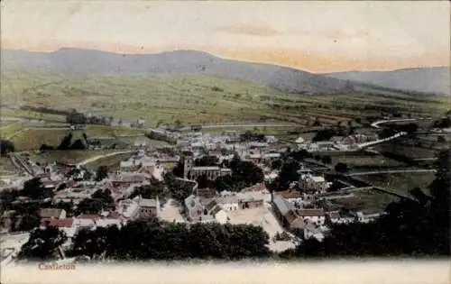 Ak Castleton Derbyshire England, Panorama