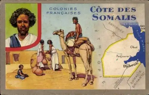 Landkarten Ak Dschibuti, Obok, Tadjoura, Eritrea, Somalia, Komplett