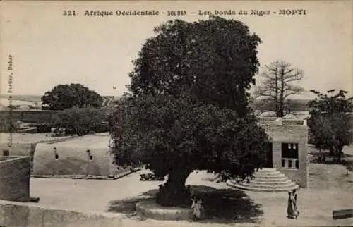 Ak Mopti Mali, Les Bords du Niger, Blick auf Gebäude