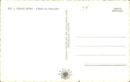 Ak Pointe Noire Französisch Kongo, L'Hôtel du Mayumbe