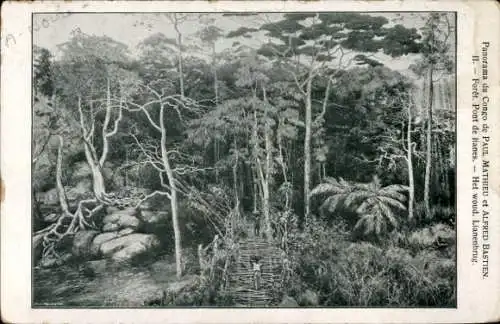 Ak Belgisch-Kongo DR Kongo Zaire, Foret, Pont de Hanes