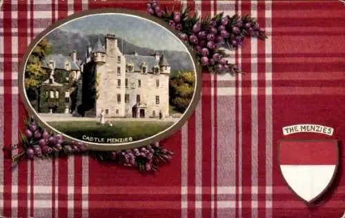 Wappen Passepartout Ak Weem Schottland, Menzies Castle, The Menzies