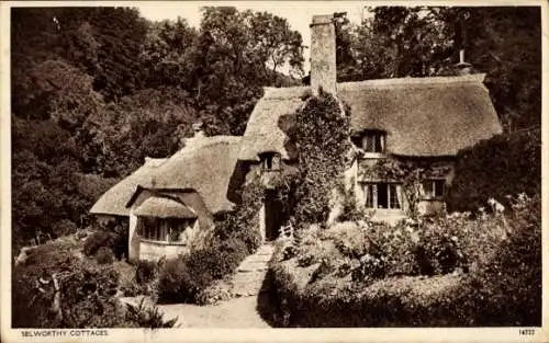 Ak Selworthy Somerset England, Ferienhäuser
