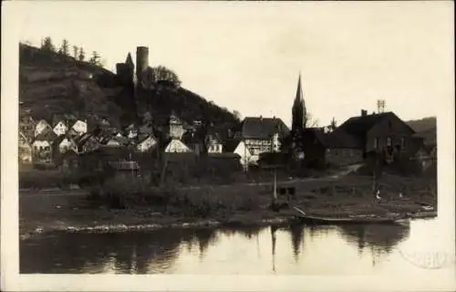 Ak Gemünden am Main Unterfranken, Teilansicht, Saale