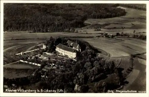 Ak Bad Brückenau im Sinntal Unterfranken, Kloster Volkersberg, Fliegeraufnahme