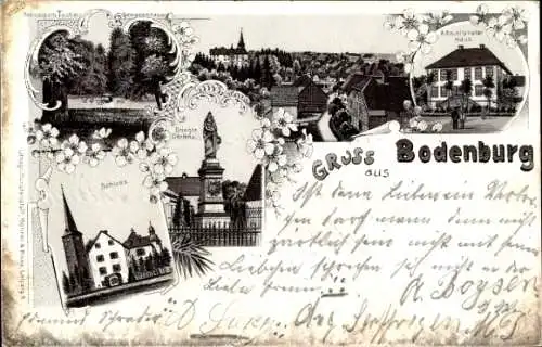 Litho Bodenburg Bad Salzdetfurth, Denkmal, Schloss, Administratorhaus, Schwanenhaus