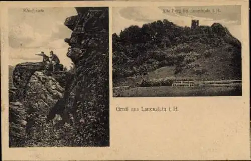 Ak Lauenstein Salzhemmendorf in Niedersachsen, Burg Lauenstein, Ruine Homburg, Mönchstein