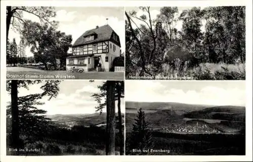 Ak Warstein, Gasthof Stimm-Stamm, Eversberg, Ruhrtal, Hamorsbruch, Panorama, Eversberg