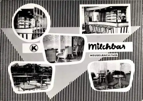 Ak Meuselbach in Thüringen, Milchbar, Innenansicht, Terrasse